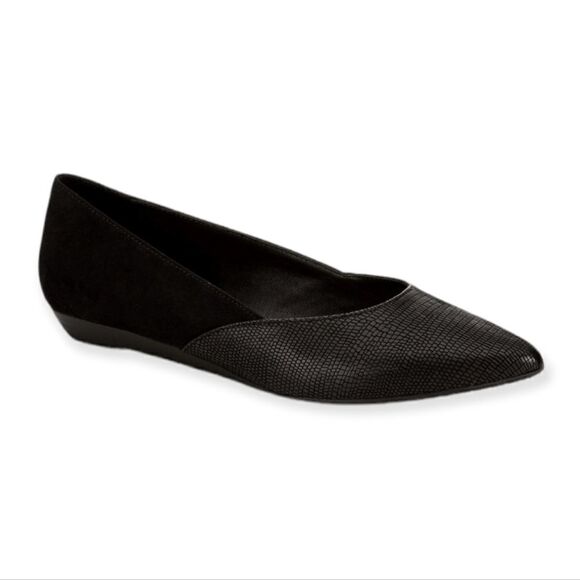 Michael Shannon Alana Black Snakeskin Flat - Picture 1 of 1
